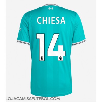 Camisa de Futebol Liverpool Federico Chiesa #14 Equipamento Alternativo 2025-26 Manga Curta Camisa de Futebol Liverpool Federico Chiesa #14 Equipamento Alternativo 2025-26 Manga Curta